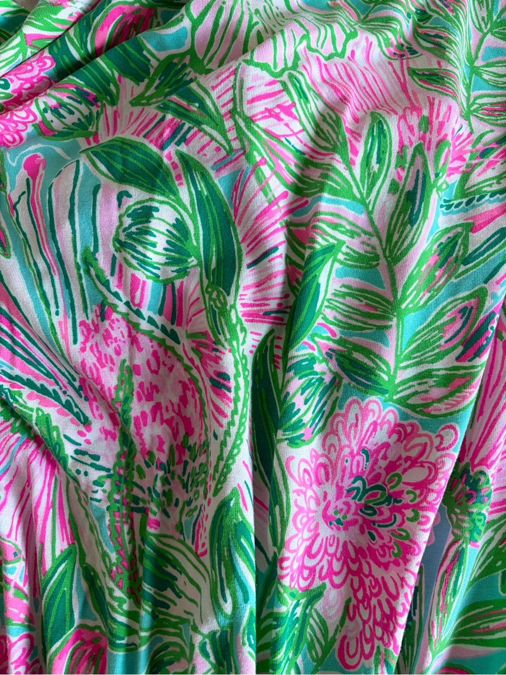 Lilly Pulitzer Pink & Green Floral Wrap Romper - Picture 2 of 3